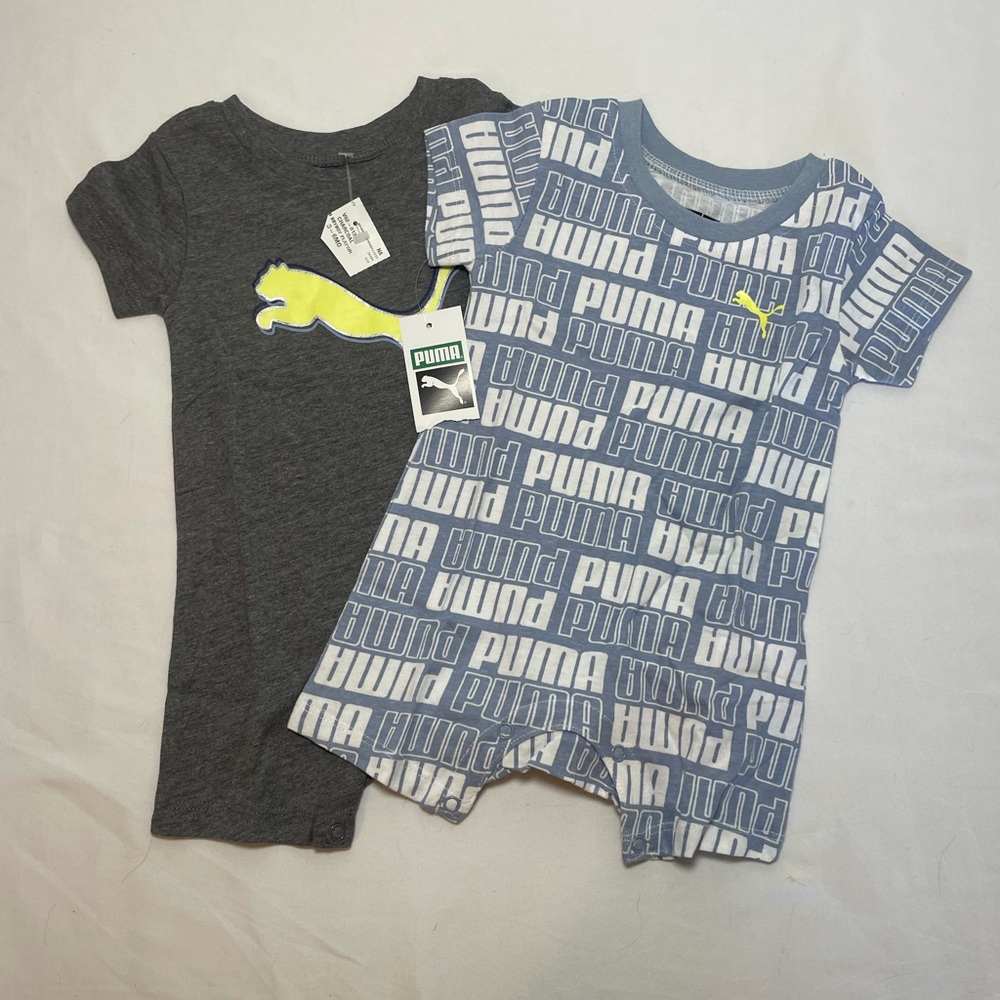 Puma Infant Romper Set in Gray‎ and Blue